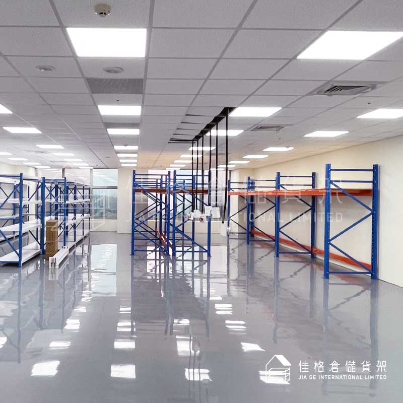 現代化科技廠房複合式輕中型與棧板架貨架全景 現代化科技廠房複合式輕中型與棧板架貨架全景