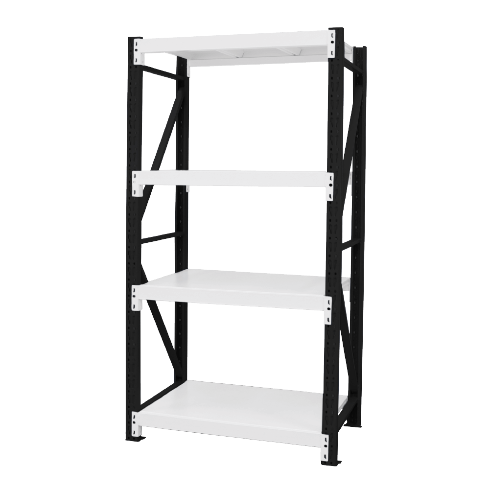 深50x寬80x高150 cm 輕型貨架-黑白色