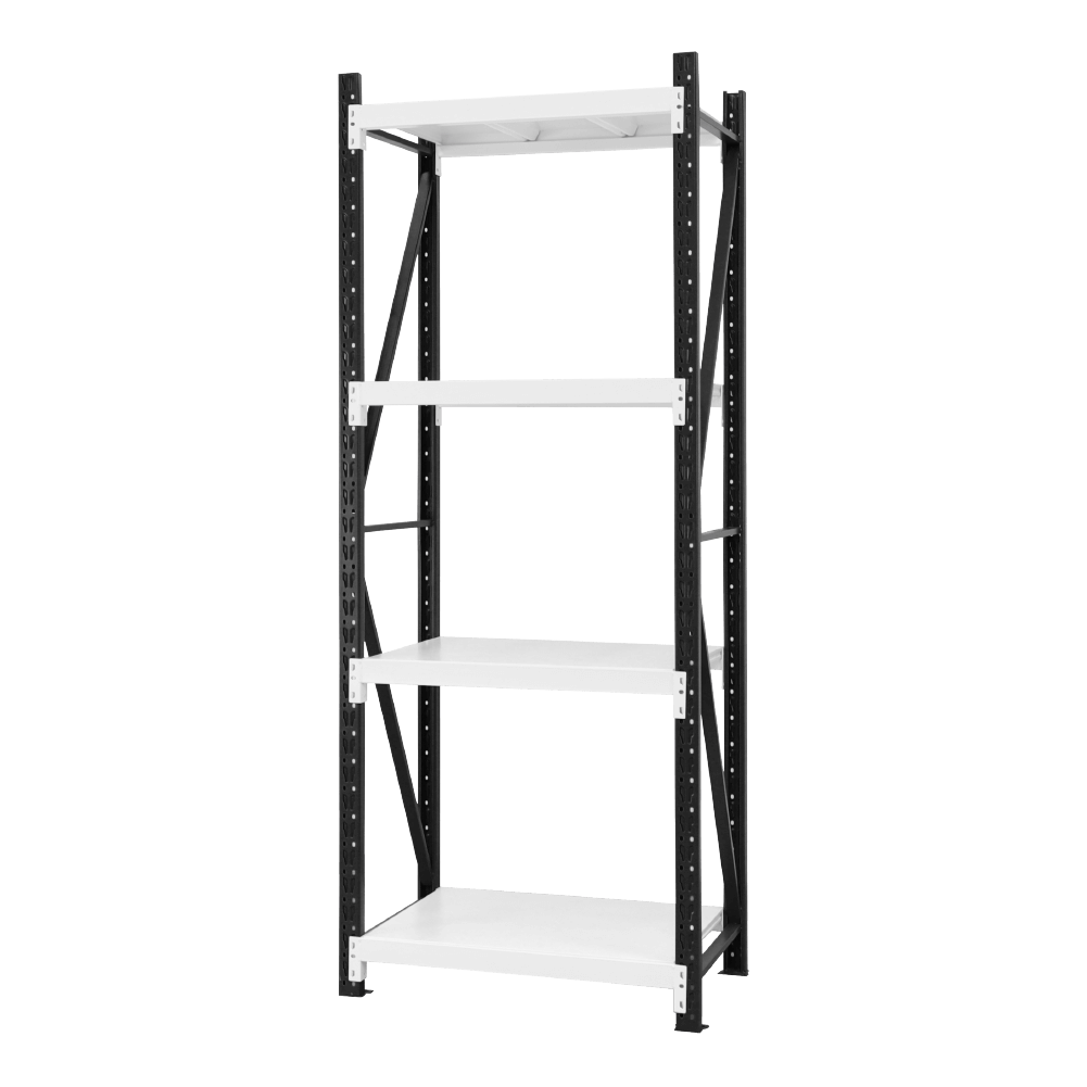 深50x寬80x高200 cm 輕型貨架-黑白色