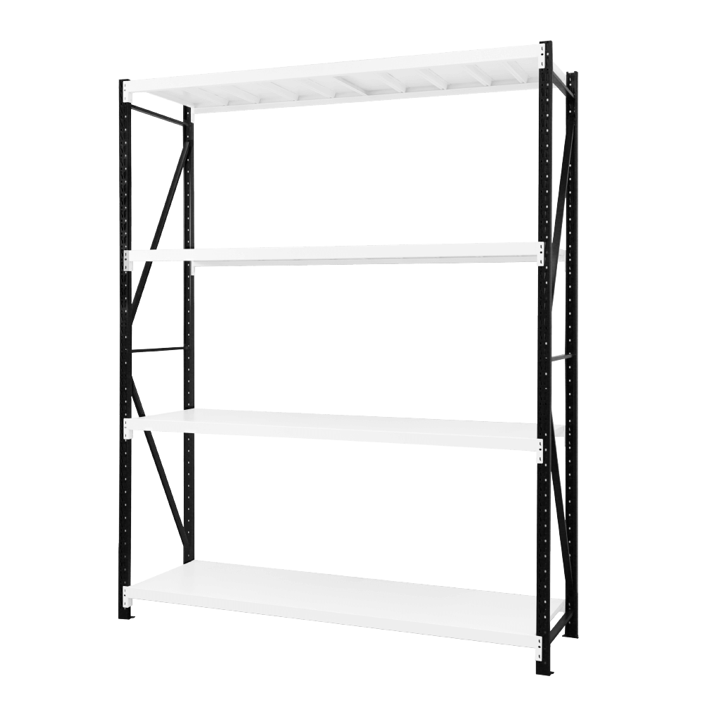 深60x寬200x高250 cm 輕中型貨架-黑白色