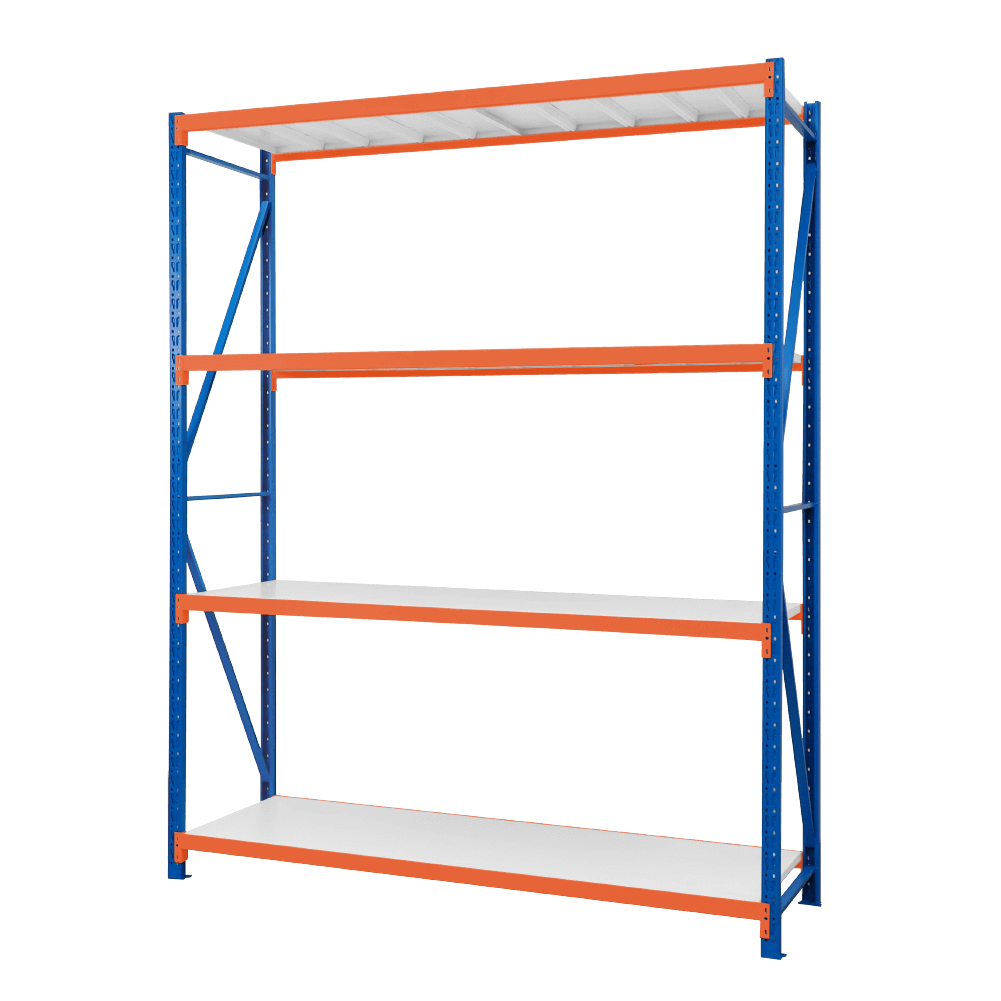 深60x寬200x高250 cm 輕中型貨架-藍白橘