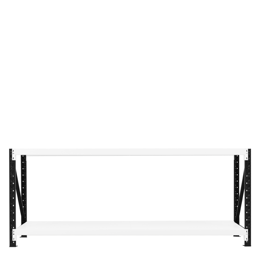 深60x寬200x高80 cm 輕中型工作桌-黑白色