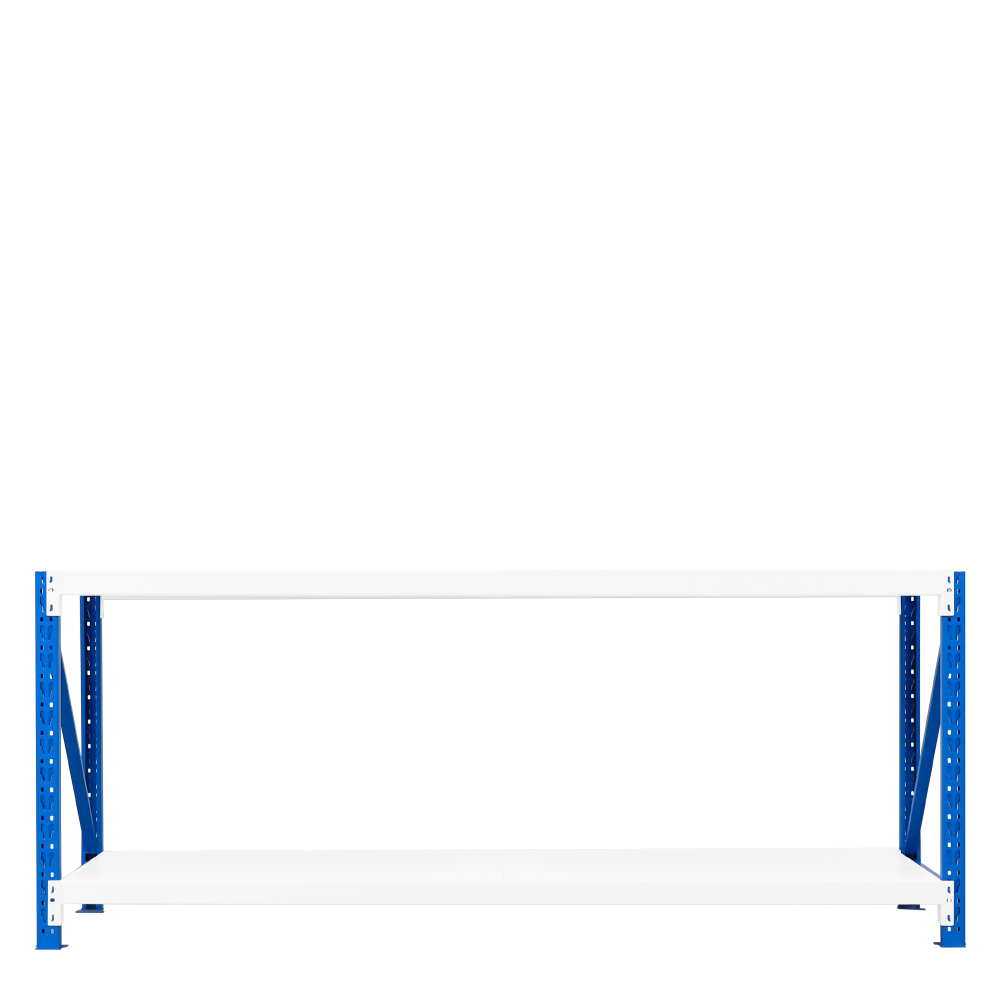 深60x寬200x高80 cm 輕中型工作桌-藍白色