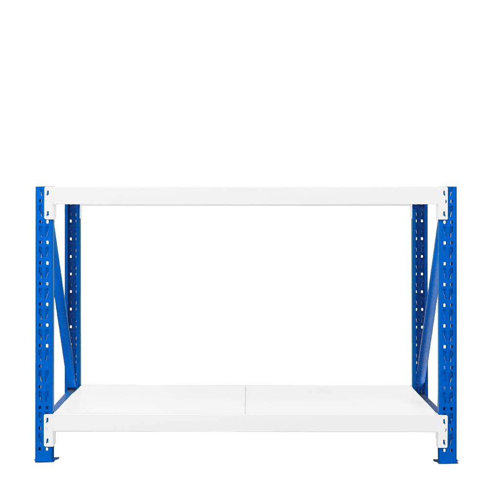 深50x寬120x高80 cm 輕型工作桌-藍白色