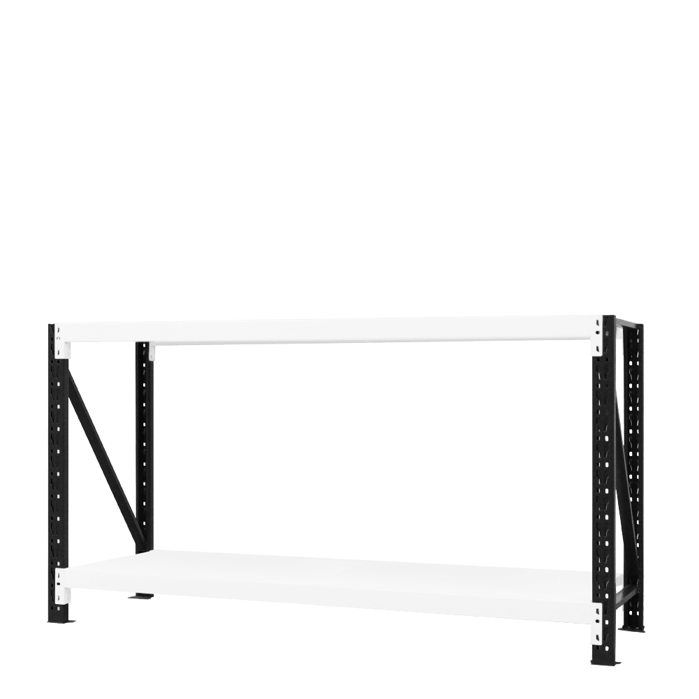 深50x寬150x高80 cm 輕型工作桌-黑白色