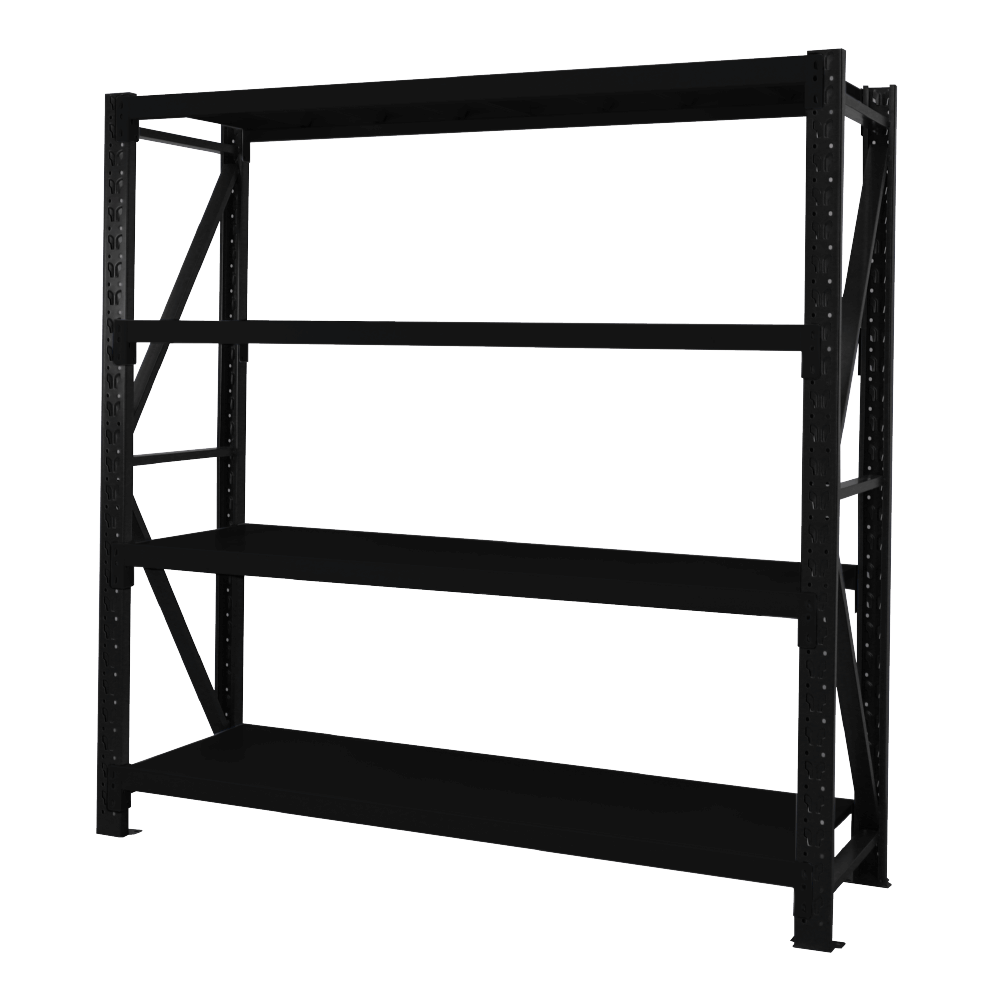 深60x寬200x高200 cm 中型貨架-消光黑